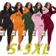 Large printed personalized casual two-piece set