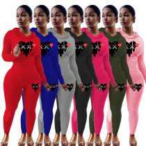 Oversize sexy fashion print sport two-piece set