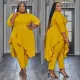 Oversized dress suit with waistband at hem