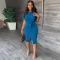 Short sleeve slit shirt dress with belt