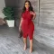 Short sleeve slit shirt dress with belt