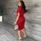 Short sleeve slit shirt dress with belt