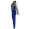 Double sided colorful bead piece long sleeve trousers suit