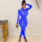 Mesh ironing long sleeved trousers jumpsuit