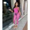 Sexy perspective solid color sports suit