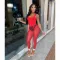 Sexy perspective solid color sports suit