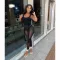 Sexy perspective solid color sports suit