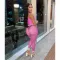 Sexy perspective solid color sports suit