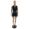 Zip top shorts two-piece sports suit