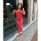 Sexy perspective solid color sports suit