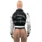 Single breasted lettered baseball jersey sports top