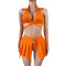 Bikini pleated skirt sports swimsuit three piece suit