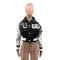 Single breasted lettered baseball jersey sports top