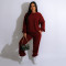 Oversized loose sweater trousers sport two-piece set