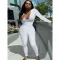 Sexy Deep V Long Sleeve Pants Set