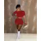Two piece sexy sports short sleeve shorts