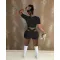 Two piece sexy sports short sleeve shorts