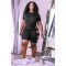 Short Sleeve Hollow out Twisted Shorts Sportsuit