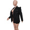 Solid Pleated Fashion Suit Coat