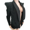 Solid Pleated Fashion Suit Coat