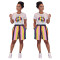 Printed Sports Short Sleeve Shorts Set
