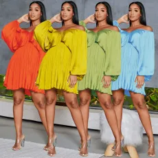 Fashion sexy lace up loose dress