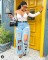 Hot drilling personalized street denim trousers