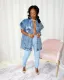 Denim vest coat (excluding belt)