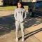 Fashion casual printed sports suit