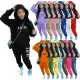 Plush and thick hooded casual sports suit