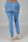 Elastic jeans with hip strap