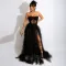 Mesh lace wrap dress