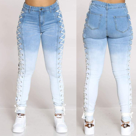 Sexy elastic jeans with straps