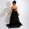 Mesh lace wrap dress