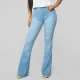 High elastic jeans flare pants