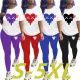 Large print personalized casual two-piece set