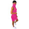 Top one-piece vest shorts sports suit
