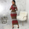 Sexy and fashionable digital printing long-sleeved dress