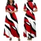 Sexy and fashionable digital printing round neck middle sleeve dress