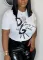 Cotton letter-printed round neck short-sleeved T-shirt