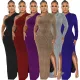 Sexy fashion one-shoulder diagonal neck dress