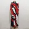 Sexy and fashionable digital printing round neck middle sleeve dress