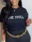 Cotton letter-printed round neck short-sleeved T-shirt