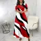 Sexy and fashionable digital printing round neck middle sleeve dress