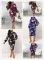 Sexy and fashionable digital printing long-sleeved round neck dress