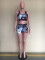 Printed casual sports two-piece set