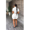 Urban style shirt short sleeve shorts solid color two-piece set