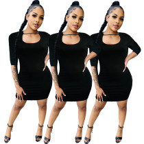 Street sexy open-chest dress nightclub style
