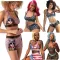Fashion sexy digital clear print suit
