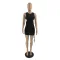Sleeveless open back pleated dress